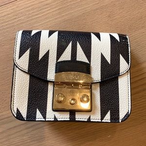 Furla mini clutch Aztec printed leather